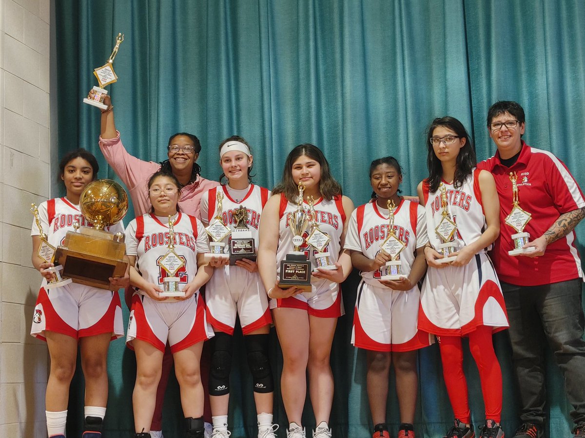 Our girls brought the Division 2 basketball championship trophy home! Congrats Lady Roosters!