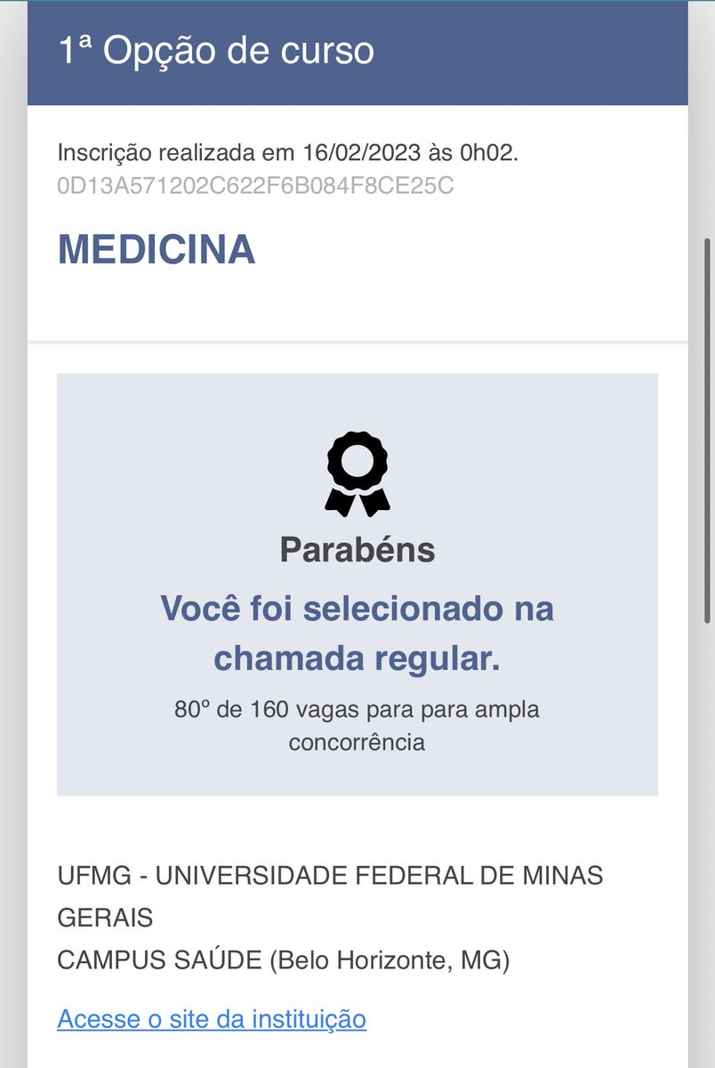 Nandarcastro's tweet photo. SIMPLESMENTE PASSEI EM MEDICINA NA UFMG CARALHOOO https://t.co/25TZNJxLka