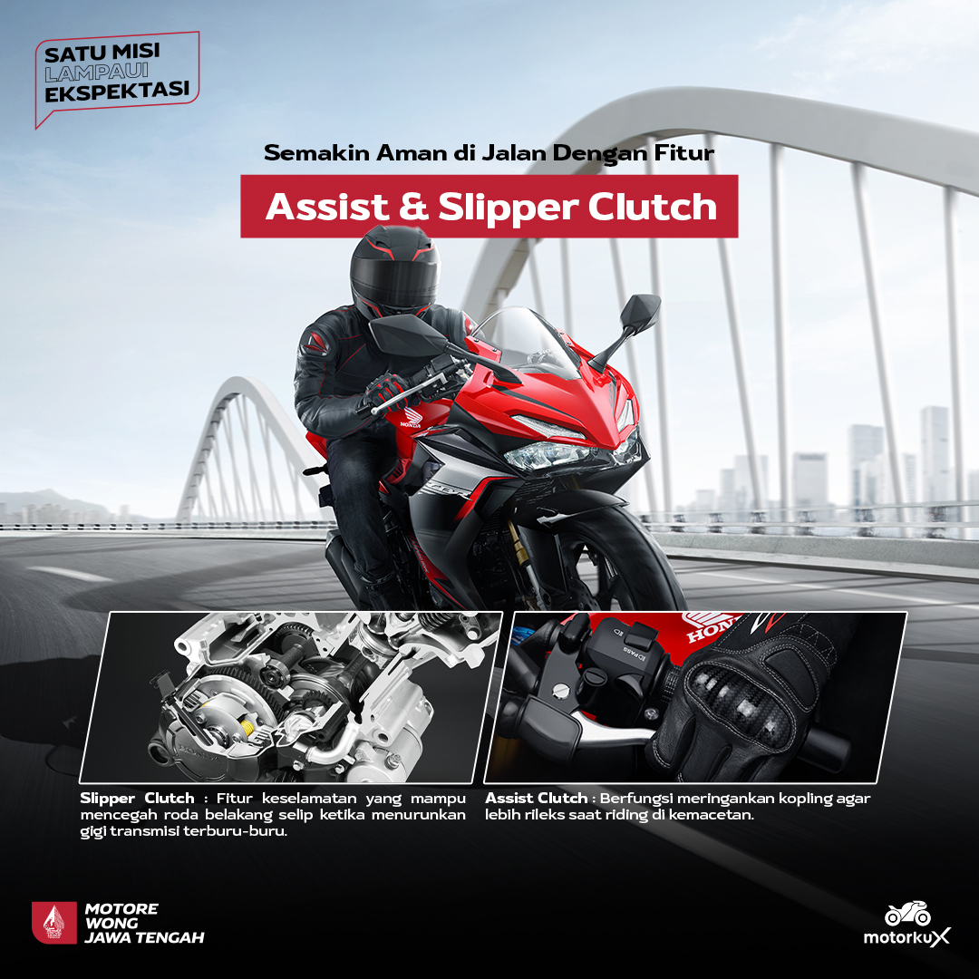 HondaJateng's tweet photo. Berkendara dengan Honda CBR 150 R di perkotaan semakin aman dan nyaman dengan fitur assist dan slipper clutch nih Mas dan Mbak Lur.
Tangan jadi gak pegel-pegel karena tuas kopling lebih ringan! 😉
#motorewongjawatengah #hondajateng #CBR150R #OwnTheRide https://t.co/xsaEMjSPc8