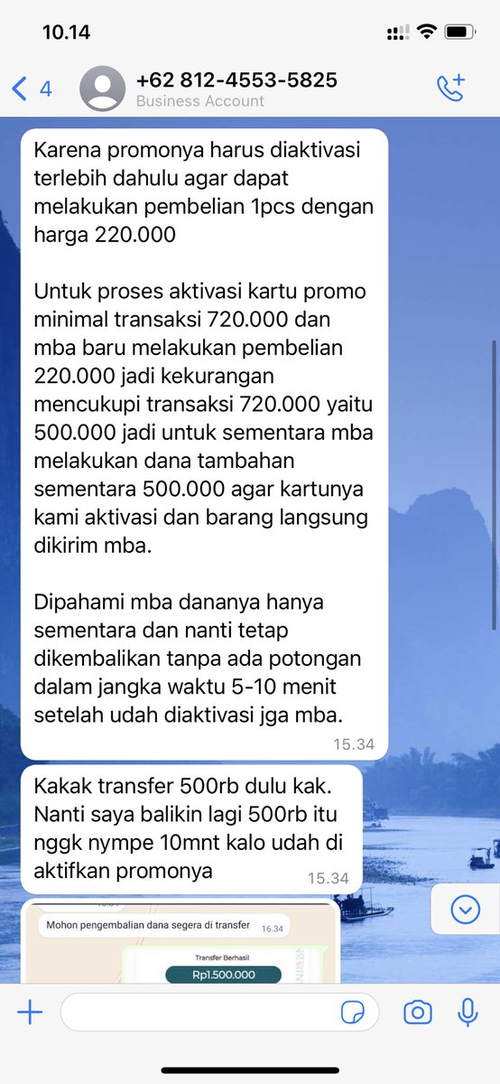 Amaliagp's tweet photo. Mau melaporkan penipuan akun instagram @dressc_id. Meminta transfer uang tambahan sebesar 500 rb ( harga baju 200 rb) agar baju bisa dikirimkan dengan alasan “ aktivasi promo”. Semoga tidak ada yang jadi korban selanjutnya. Terdapat 2 acc wa, (1) acc dressc (2) “admin pengiriman” https://t.co/6qDVlSITsi
