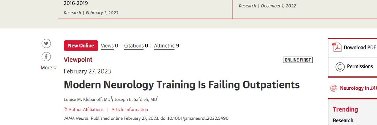 JoshuaBudhu's tweet photo. "Modern Neurology Training Is Failing Outpatients"

Great editorial by @BrainHealthMD and @KlebanoffLouise @WCMCNeurology about the subspecialization of neurologists and the pressure that trainees feel to increasingly subspecialize

What do you think?

https://t.co/uz9da0TG3f https://t.co/WTuQ6XPRyX