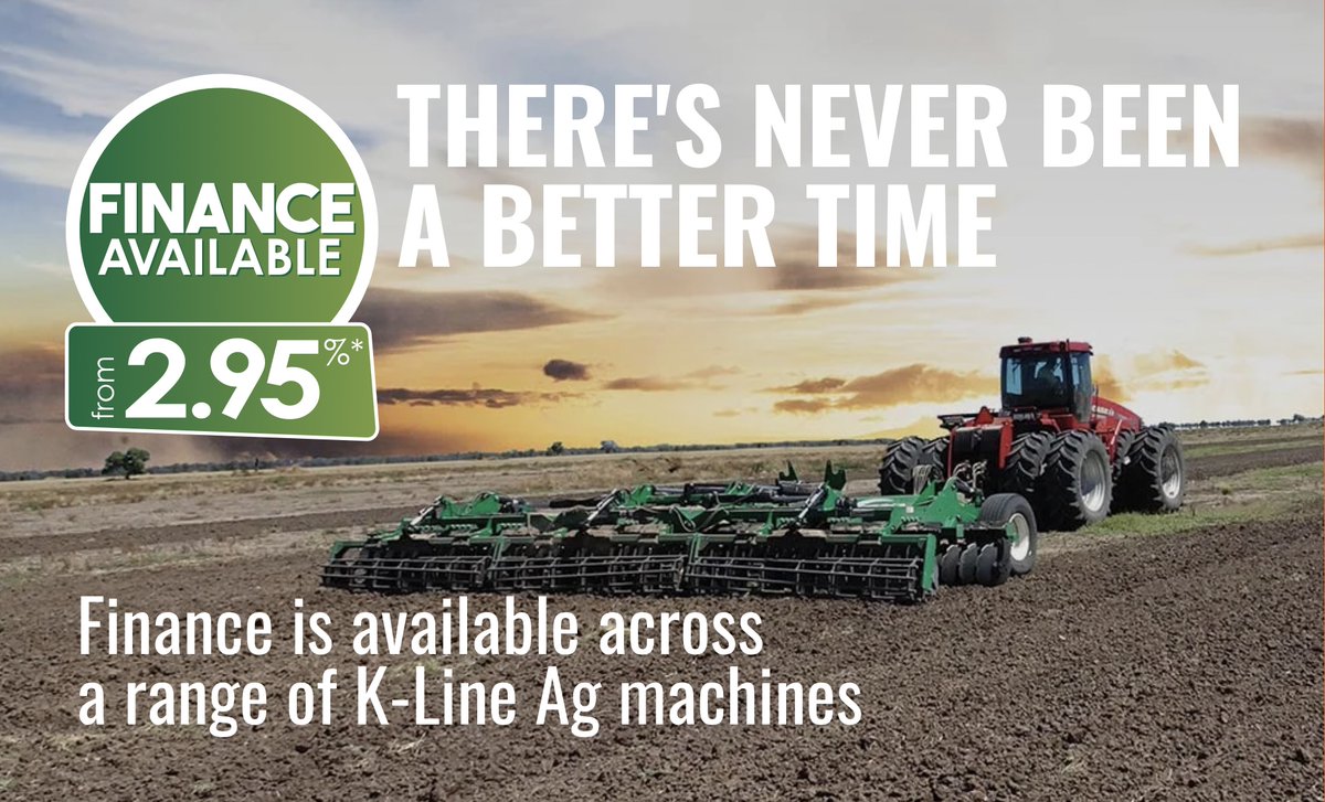 stgmachinery's tweet image. ‼️ GET IN NOW Finance From 2.95%‼️ 
T&amp;amp;Cs apply  
Read more k-line.net.au/promotions/fin…
Contact us today to learn more 07 4625 3633
#stgeorgemachinerycentre #klineag