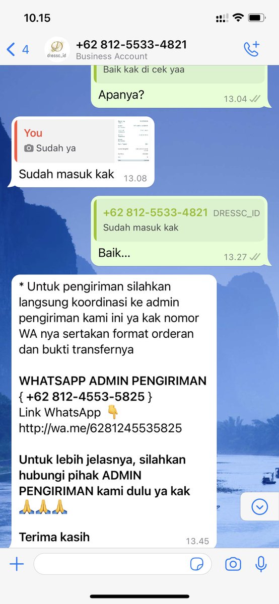 Amaliagp's tweet photo. @Zzzzzzzzyyyrr @Beblino2 Ada korban @dressc_id lagi. Meminta transfer uang tambahan sebesar 500 rb ( harga baju 200 rb) agar baju bisa dikirimkan dengan alasan “ aktivasi promo”. Semoga tidak ada yang jadi korban selanjutnya. Terdapat 2 acc wa, (1) acc dressc (2) “admin pengiriman” https://t.co/YevYDthnYr
