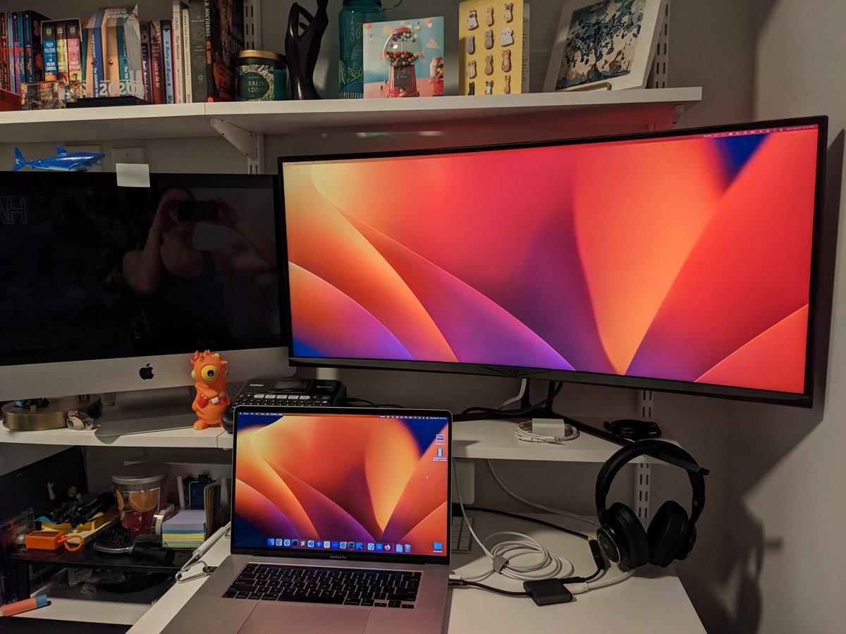 kjrsten's tweet photo. @vogueandcode I love mine! They're pretty affordable now too, this one was $350 from monoprice. 40"+ was too much for me, but I have an old imac that I use as an extra display when I want more screen space - also comes in handy to have something smaller to use when screen sharing https://t.co/4onBO3fBl7