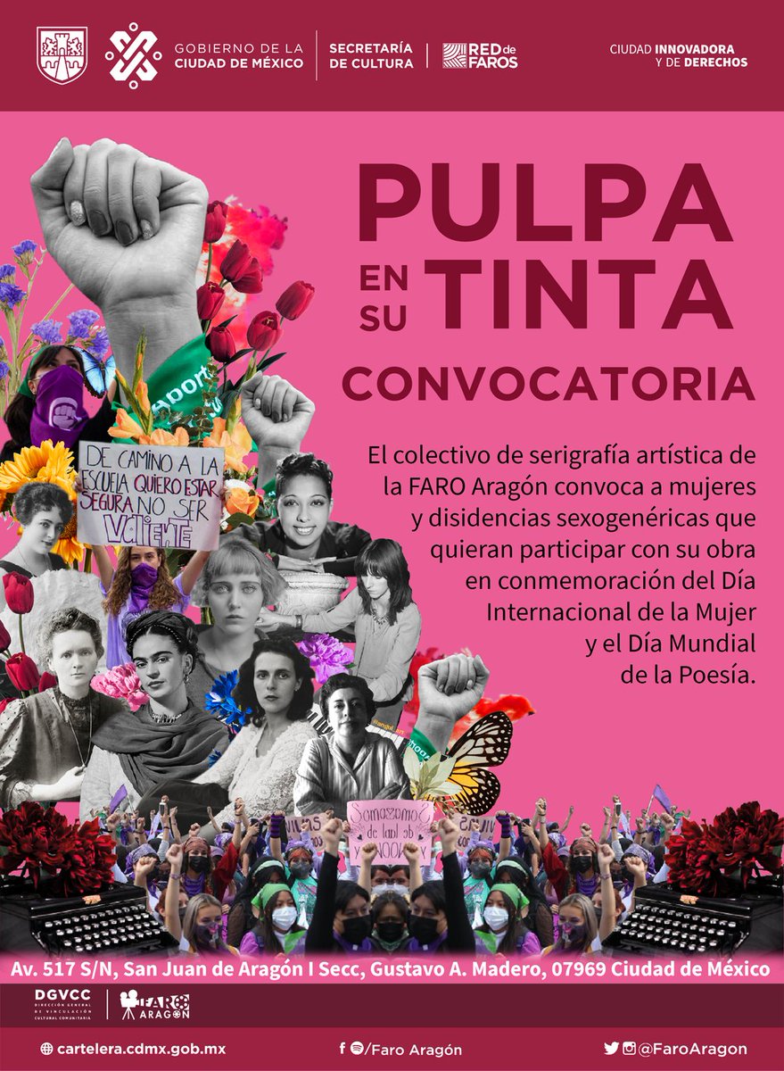 FaroAragon's tweet photo. ¡Convocatoria abierta! 📢

Convocamos a Mujeres y Disidencias Sexogenéricas a participar en la publicación conmemorativa del Día de la Mujer y la Poesía.

Hasta el 4 de Marzo.

Se publicara de manera digital el 8 de marzo y la edición impresa el 17 de Marzo.

¡Participa!🥳 https://t.co/3bWOps0b2s