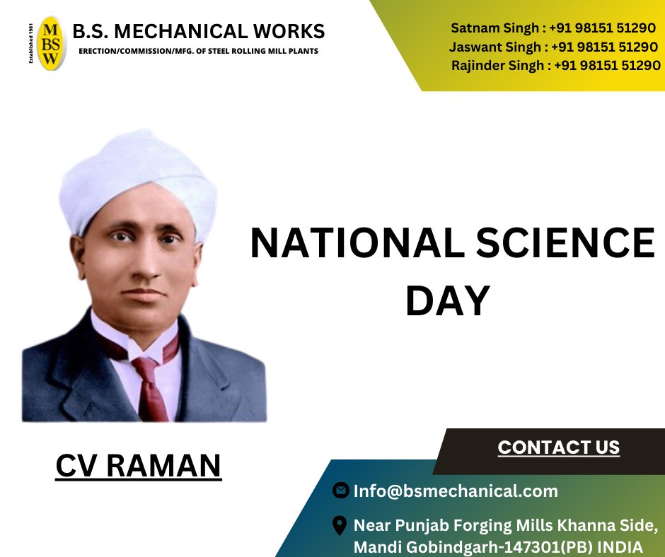 bsmwindia's tweet photo. “Science is a way of thinking about the world, a way of looking for patterns and then devising ways of explaining them.”
B.S. MECHANICAL WORKS
nr. punjb forging mills khanna side,
mandigobindgarh-147301(PB) INDIA
https://t.co/gMxQaChtz0
https://t.co/M8pEnSMOwL#mathematics #scient https://t.co/Hhs92cDsvX