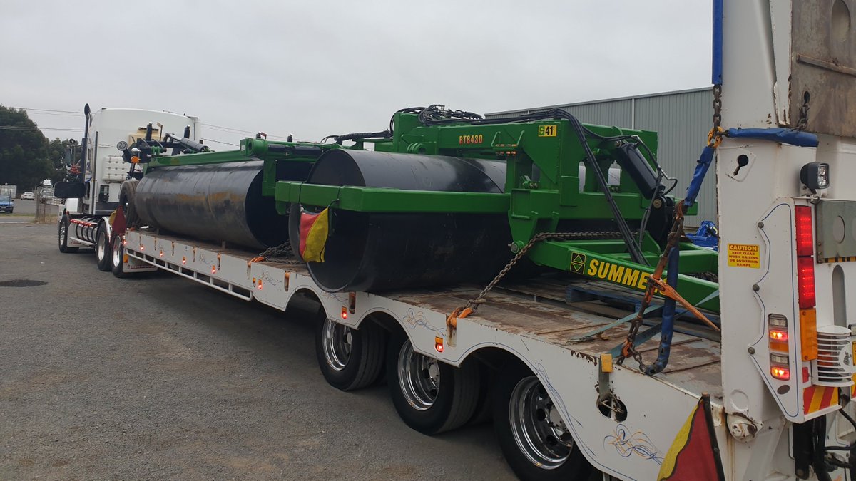 OzAG_Machinery's tweet photo. Big things are moving in the run to the @wimfielddays!
The next few days will see a lot of trucks make the pilgrimage up the highway...
https://t.co/TSmWcK7ybO
#werefarmerstoo #ozvalue #WMFD #fielddays #deliveries #showready #rollers #tillage #containers #spreaders #graders https://t.co/q0HneWDdk4