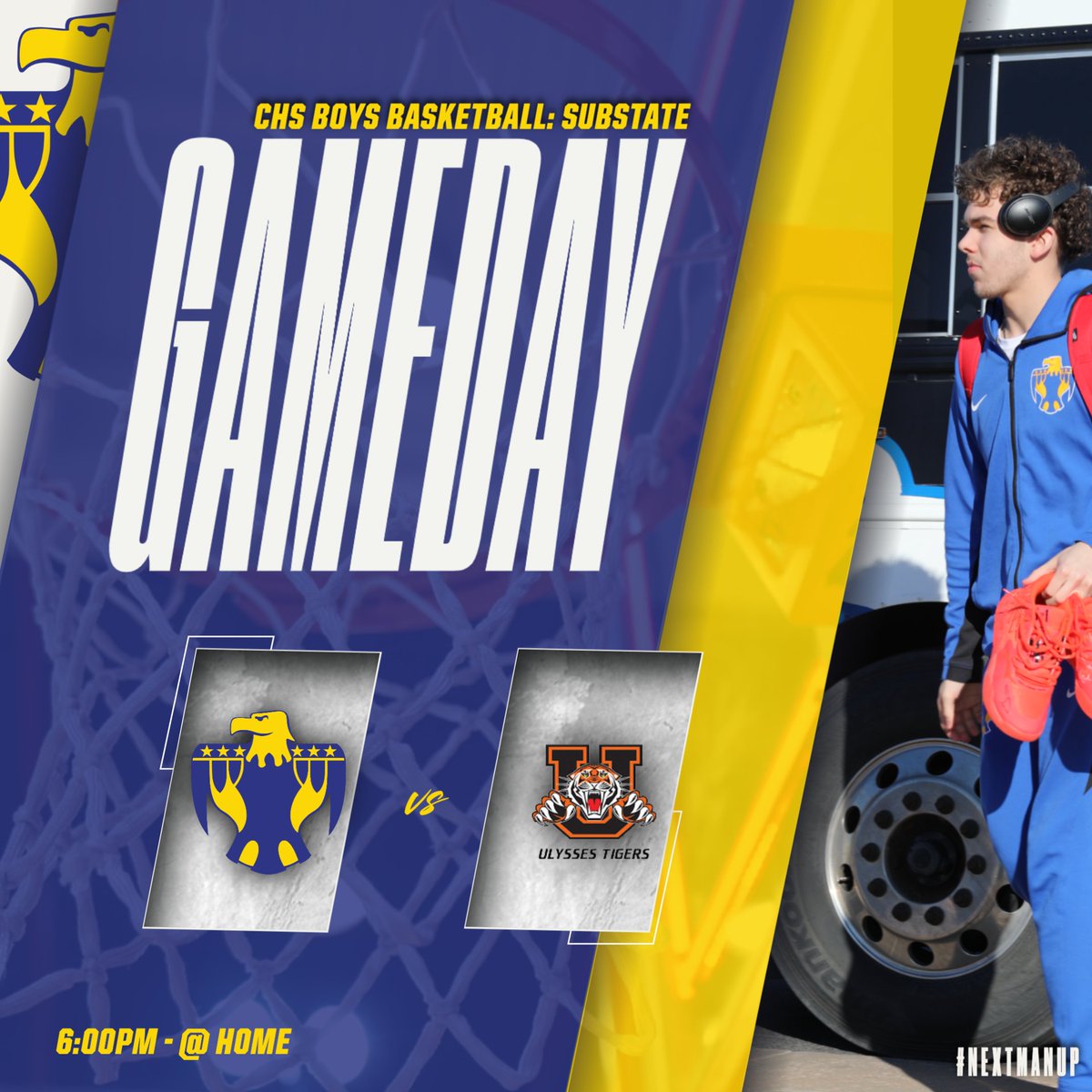 SUBSTATE! Today is the first game in round one of Sub-State. We are hosting Ulysses in our first game of the week so come support your T-Birds! Gametime is 6 p.m. #rollbirds #NextManUp