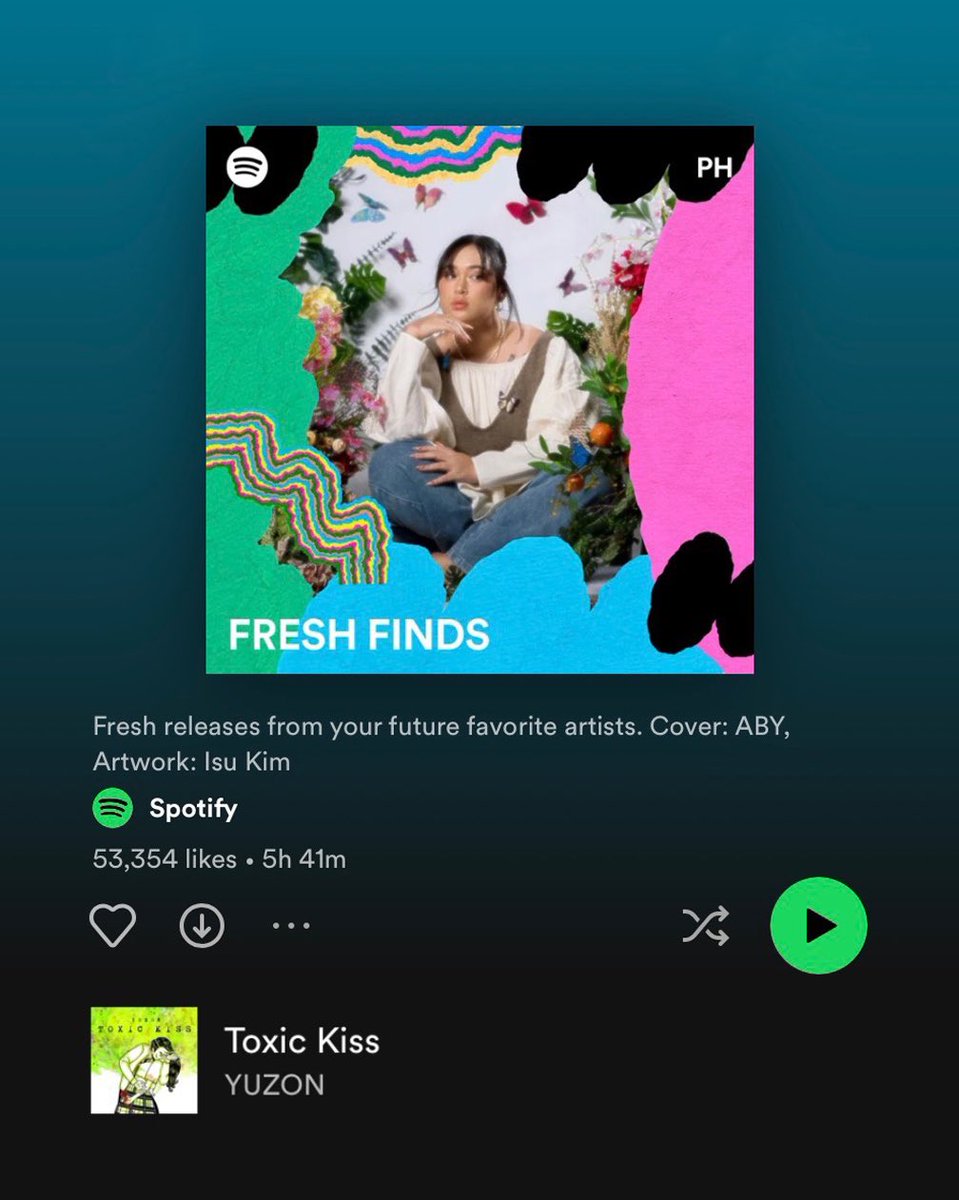 slateent's tweet photo. Congratulations to @biancayuzon for making it onto Spotify's Fresh Finds Philippines playlist with her latest track 'Toxic Kiss'! 

Stream it right now - https://t.co/Vd5yU9q09m 💚💋

#YUZON #biancayuzon #slateent #slatefam https://t.co/VDI8HfwriE