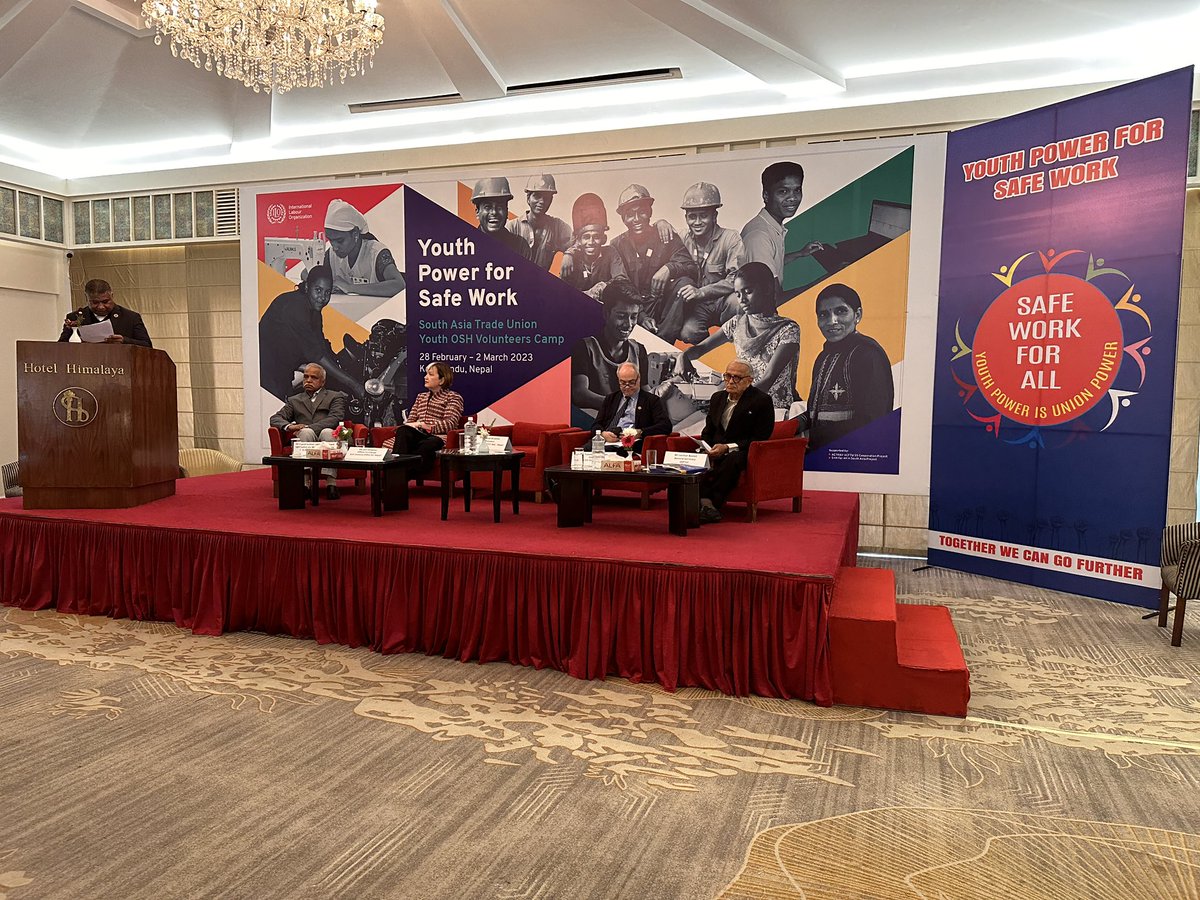 ILONewDelhi's tweet photo. “Over 15 years, our joint efforts have helped include workers’ basic concerns in the constitution, adopt new labour law and other legislations favouring workers” - Binod Shrestha, President, JTUCC-Nepal at the South Asia Youth OSH Camp

@ILOAsiaPacific https://t.co/k3f5TFm62p