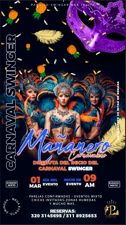 SwingerParaiso's tweet photo. 🌟INICIAMOS EL MES "MODO CARNAVAL"🌟 Ven y disfruta del mejor ambiente SW en el paraíso🔥😈 hermosas invitadas💃🏻y varías parejas confirmadas👩🏻❤️👨🏻. Excelentes zonas húmedas 📲3118925653✅Reserva AHORA #HMH #SWINGER #SW #SEX #MHM #PARAISO #añonuevo #party #rumbasw https://t.co/P7PU5WOoqR