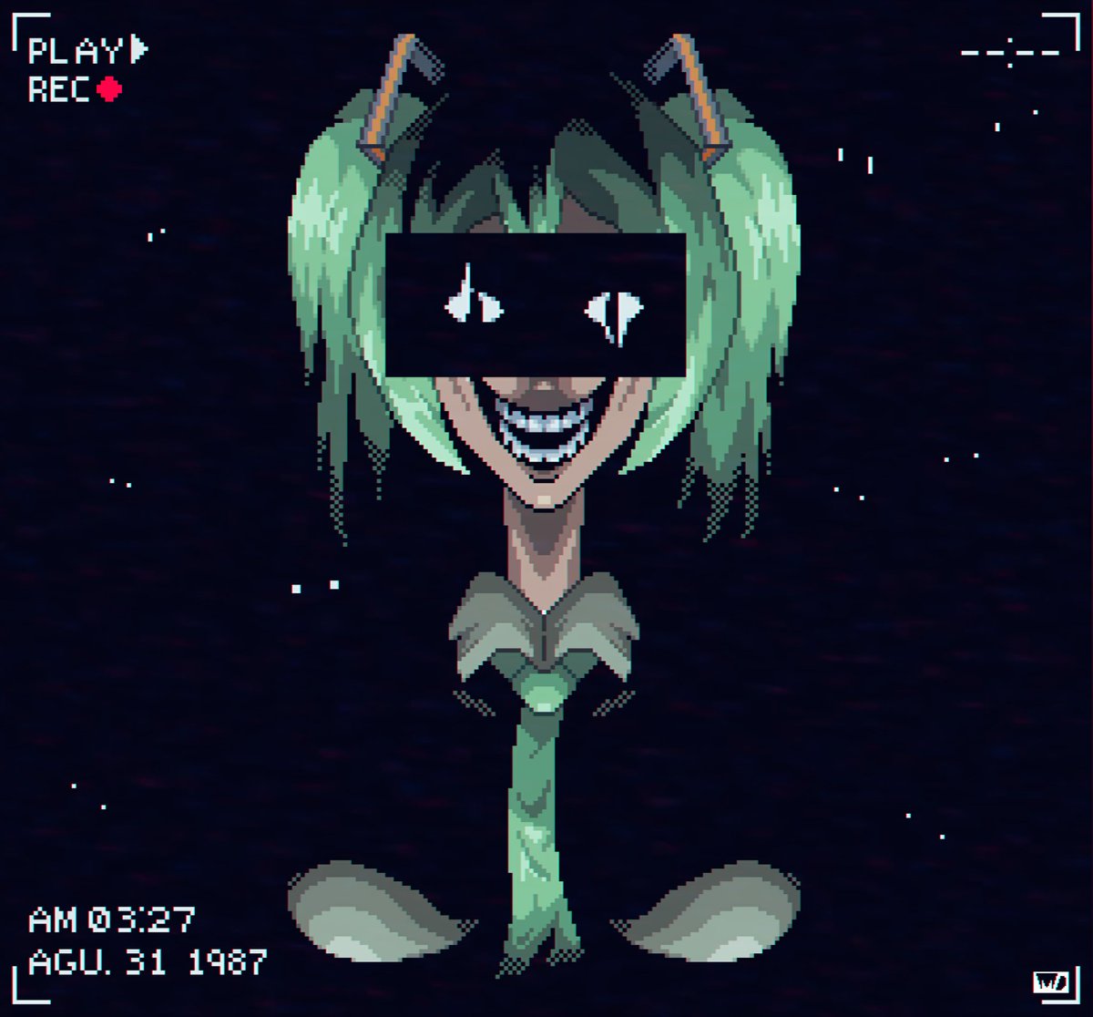 Averag3Artist's tweet photo. hello there, a Miku but analog horror 

PS: I love analog horror xd

#pixelart #HatsuneMiku #fanart #aseprite https://t.co/1iS1Car0gq