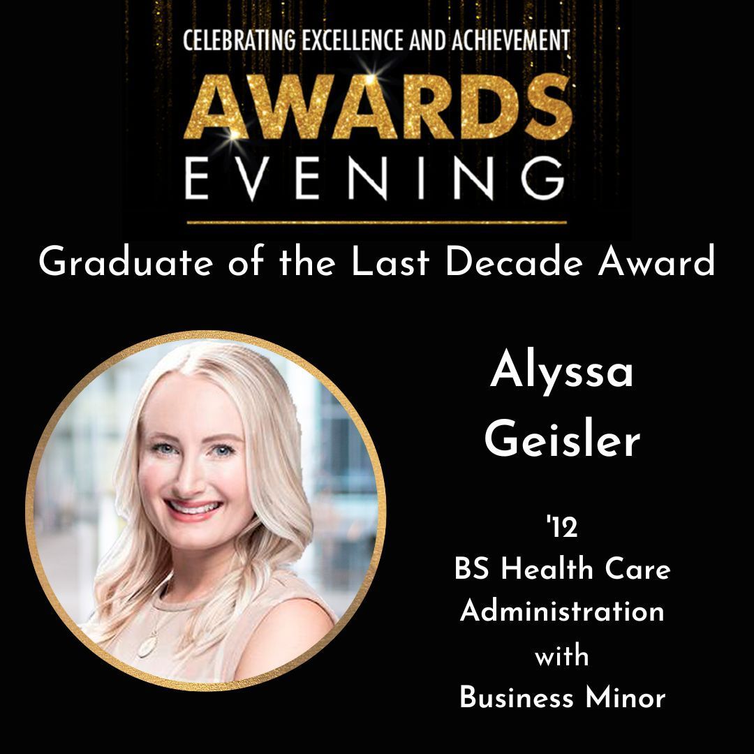 Congratulations to HCA grad Alyssa Geisler for being honored by the University of Wisconsin-Milwaukee Alumni Association with a prestigious Graduate of the Last Decade (GOLD) Award!