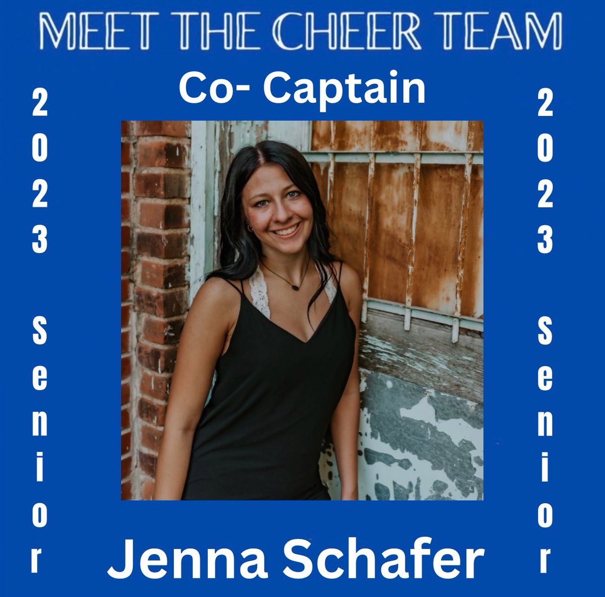 Senior Spotlight💙  Co-Captain Jenna Schafer
Future Plans: Attend Concordia and major in Criminal Justice 
Favorite Memory: Mike doing Cheers with the cheerleaders 
Advice For Future Cheerleaders: Enjoy every moment and always have fun!