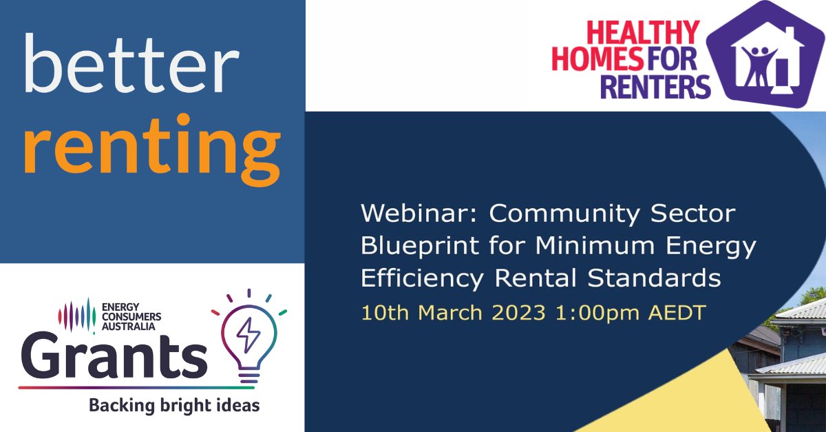 Energy Consumers Australia (@energyvoiceau) on Twitter photo How can we regulate the energy efficiency of rentals?
With funding from our Grants Program, <a href="/BetterRentingAU/">Better Renting</a> have released their blueprint for aโ National Framework for Minimum Energy Efficiency Rental Requirementsโ. How can we regulate the energy efficiency of rentals?
With funding from our Grants Program, <a href="/BetterRentingAU/">Better Renting</a> have released their blueprint for aโ National Framework for Minimum Energy Efficiency Rental Requirementsโ.