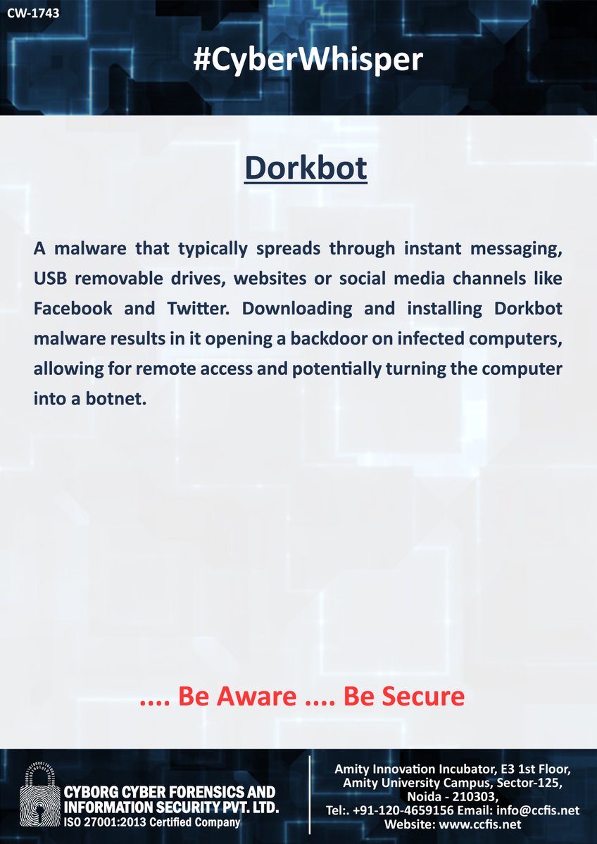ccfis's tweet photo. #CyberWhisper #CyberSecurity #Dorkbot https://t.co/G0mcigsuqp