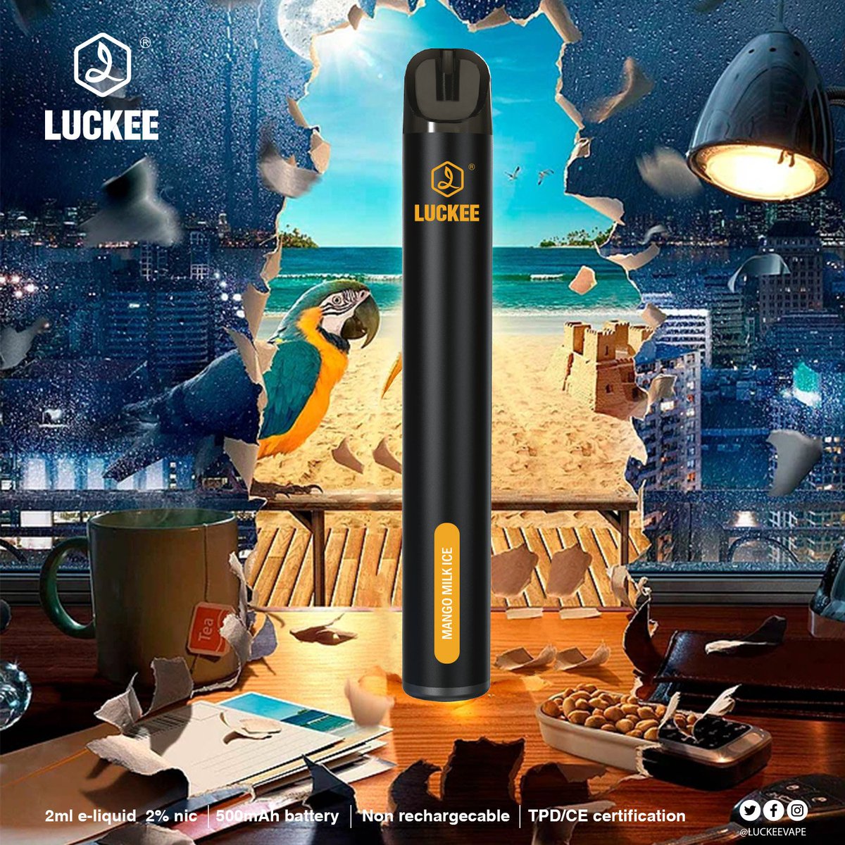 Luckeevape's tweet photo. 🔥Harry Potter's magic wand - #Darkbar LUCKEE 600 puffs Vape Pen
💨A puff into the throat, the rich flavor stimulates the brain, as if you were there.
*500mAh battery
*2ml e-liquid,2% nic
.
.
🌐https://t.co/4nBts4fCAo
#luckeevape #luckee600puffs #vape #brandproduct #vapeday https://t.co/6ccA10VZZR