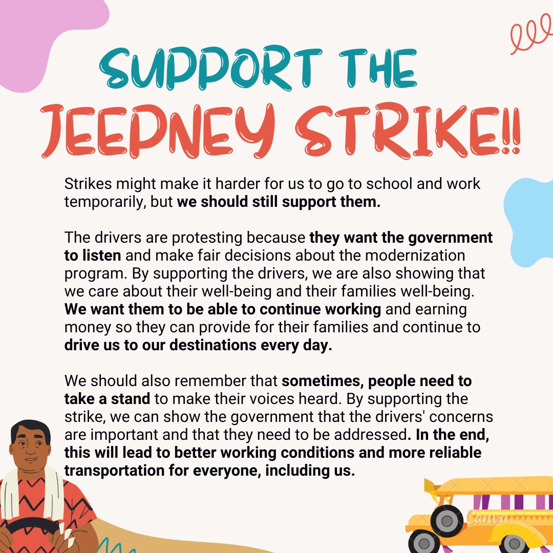 Made a shitty infograph to explain like a 5 year old why jeepney strikes are important!!

#NoToJeepneyPhaseout