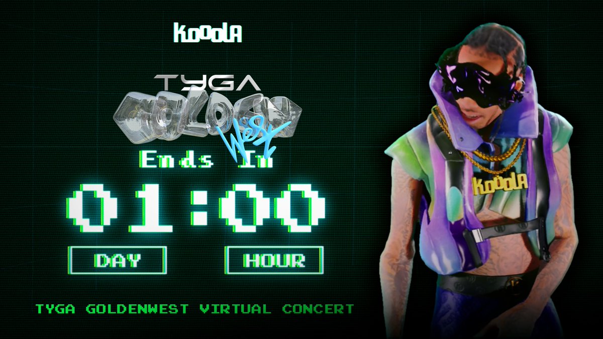 TYGA GOLDENWEST virtual concert will end in 1 day! 

Remember to consume your stock-up tickets in time.