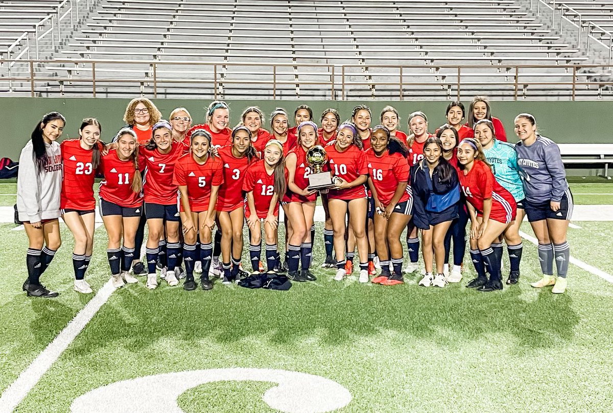 With the win tonight Lady Coyotes are your 2023 4-4A District Champions! 🖤❤️⚽️