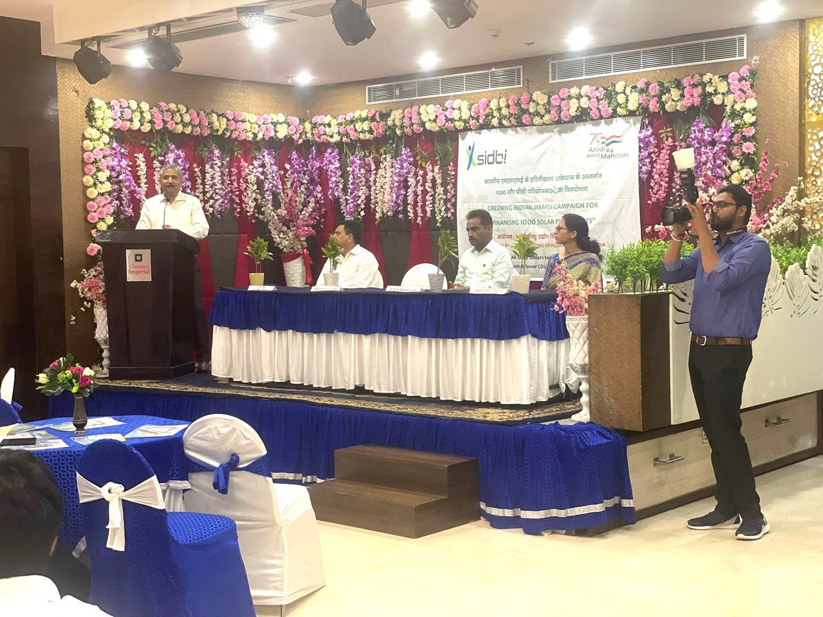 sidbiofficial's tweet photo. #SIDBI's Mission #1000solar #rooftop value chain campaign in smaller cities continues. The 4th event was held at Jodhpur today witnessing #MSMEs, #ESCOs and other value chain actors. #Green team participates in each and takes feedback’s which are quite helpful. https://t.co/6gREHn4S6I