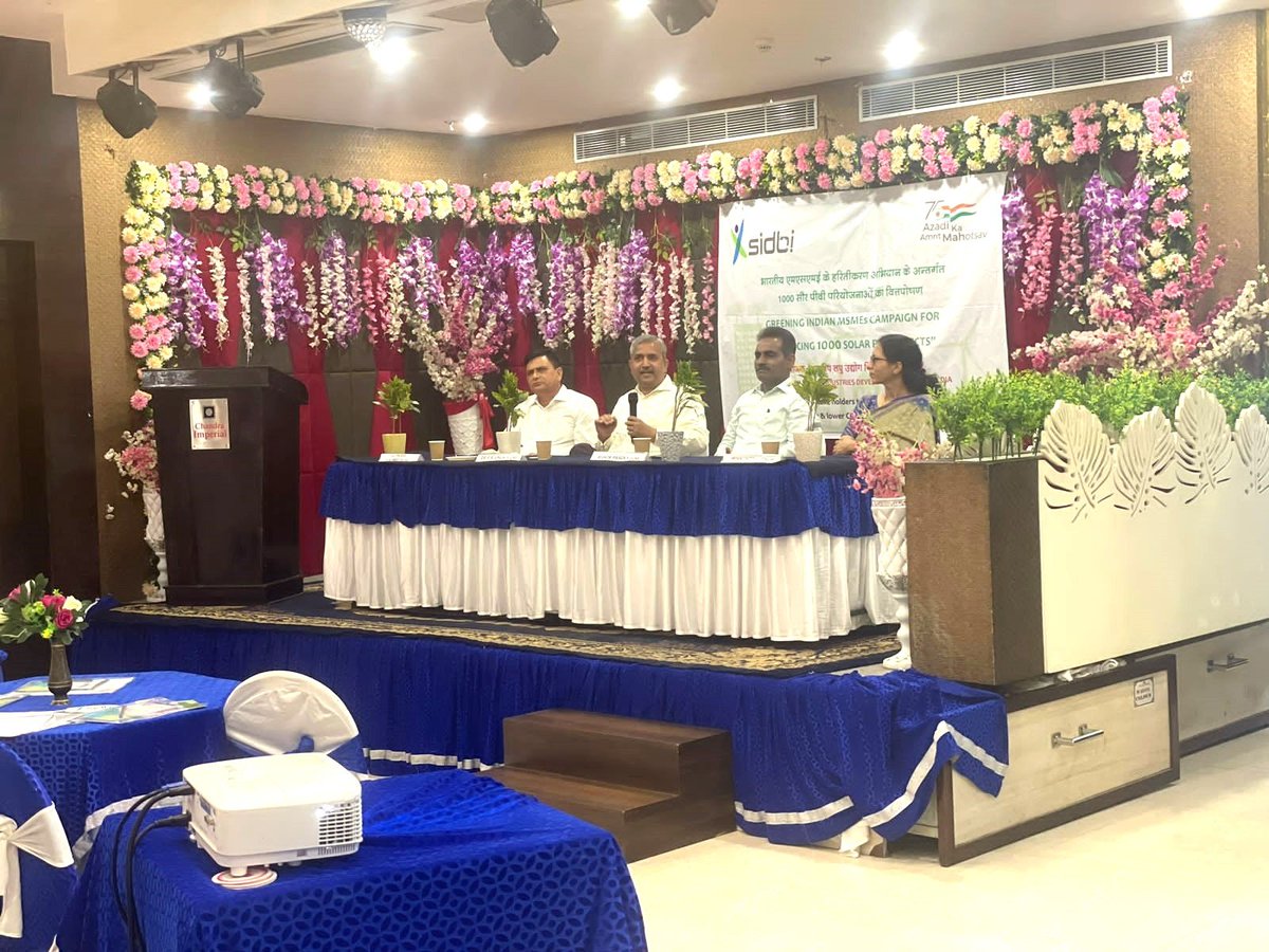 sidbiofficial's tweet photo. #SIDBI's Mission #1000solar #rooftop value chain campaign in smaller cities continues. The 4th event was held at Jodhpur today witnessing #MSMEs, #ESCOs and other value chain actors. #Green team participates in each and takes feedback’s which are quite helpful. https://t.co/6gREHn4S6I