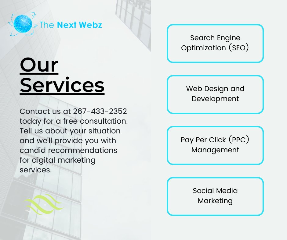 TheNextWebz's tweet photo. Boost your online presence and drive more traffic to your website with our top-notch services today!

#digitalmarketingservices #webdesign #webdevelopment #ppc https://t.co/Rox2oSx78f
