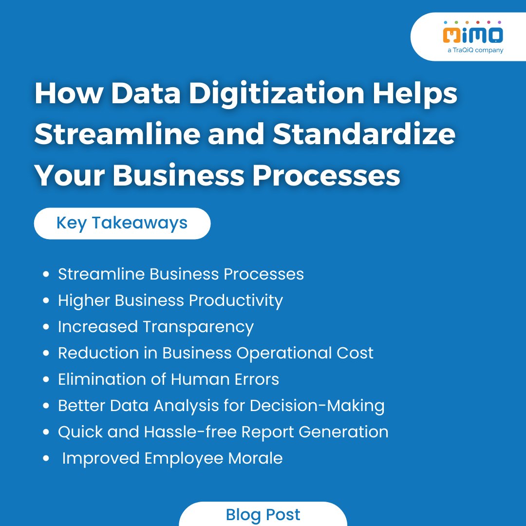 #Datadigitization has several benefits for both small and large enterprises. For eg. digitization increases overall business productivity. Nevertheless, digitization omits traditional paperwork and helps #businesses operate in an eco-friendly manner.

mimoiq.com/how-data-digit…
