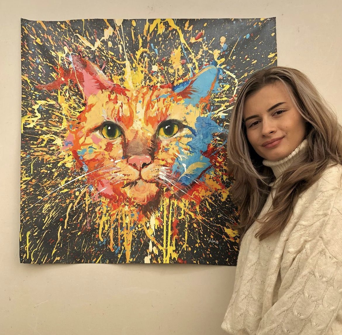 Cat, size 60x60cm /Котка, размер 60х60 см 

#art #artist #artcollector #painting #paint #painter #paintcorrection #howtopaint #girlartist #girlpainter #bulgarianartist #silvitheartist #silvi_the_artist