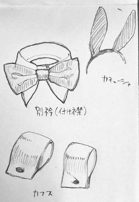 バニーガール描く時の資料用に「ウサ耳カチューシャ」と「別衿」と「カフス」が欲しい…
出来るだけ本物?に近い物をどこかで買えないものかしら?
詳しい方いらっしゃいましたら情報をください🙇 