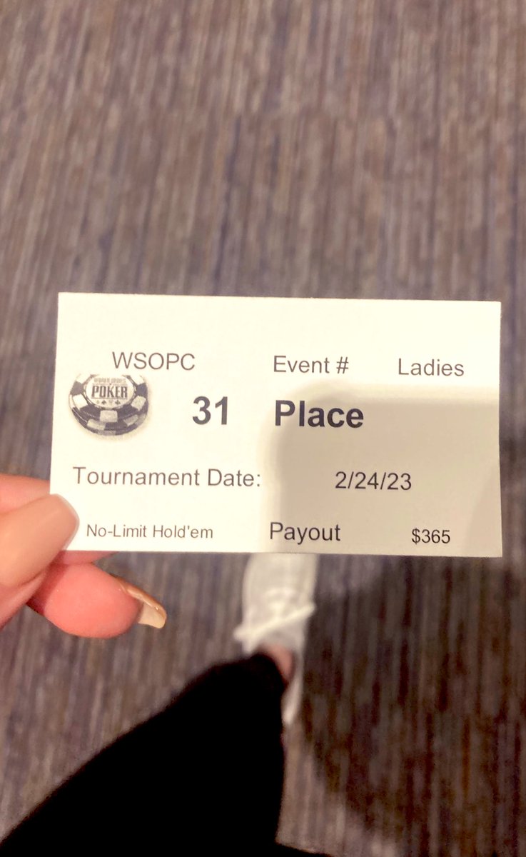 Played in my first Ladies <a href="/WSOP/">WSOP - World Series of Poker</a> Event and made it in the money! So proud of my game play and the opportunity! When’s the next?! ❤️‍🔥❤️‍🔥❤️‍🔥