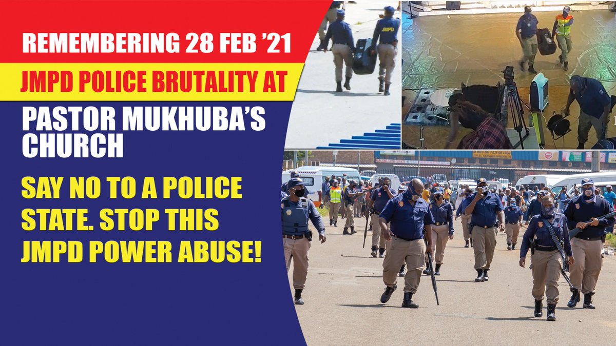 maganu_titus's tweet photo. #JMPDBrutalityCommemoration
The JMPD shooting and injured 40 congregants at Pastor Mukhuba's church is the worst crime against humanity. Why IPID is not arresting JMPD perpetrators?
@IPID_ZA
@Lesufi
@PastorMukhuba
@MYANC
@CyrilRamaphosa https://t.co/VnQxF3Jr6H