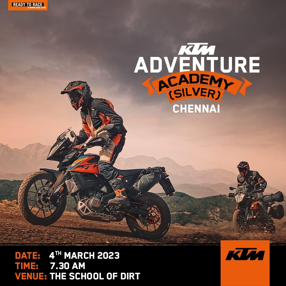 KtmRedhills's tweet photo. Training program designed by KTM experts for KTM Adventure bike riders. Get riding certification from KTM. "Closed circuit for off-road training program"
A day long masterclass on #adventure riding. special drills to improve your off-tarmac skill. get certified silver level. https://t.co/OQzy9A2vUn