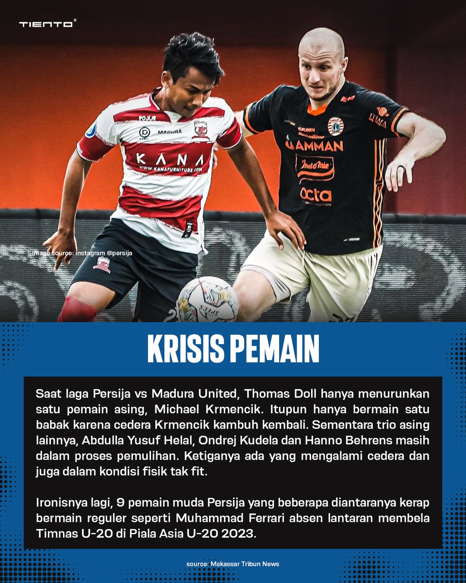 IndonesiaTiento's tweet photo. Persija kini berada di klasemen nomor 3 teratas Sob.

Ada beberapa pendapat yang bilang Persija sulit untuk menyalip klasemen pertama dan kedua. Berikut ini alasan-alasan yang membuat hal tersebut mungkin saja terjadi.

Gimana komentarmu Sob? 🤔

#TientoIndonesia #LigaIndonesia https://t.co/kBCctOUpOv