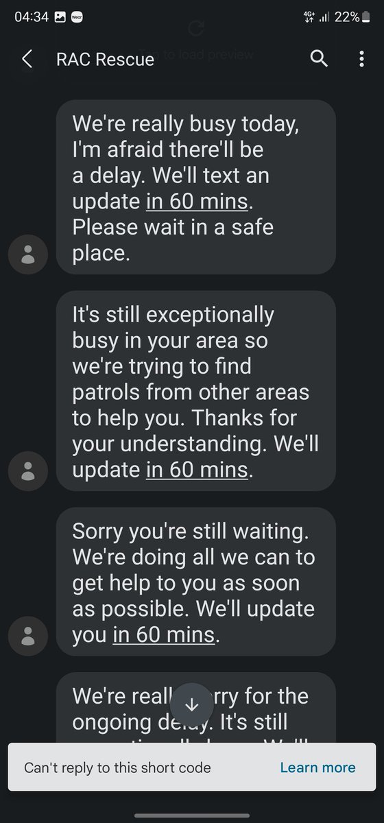 growingsidewayz's tweet photo. #RAC breakdown service. 5hrs and counting for a jump Start. Middle of the night and a shameful service for what you charge. Nearly time to go to work and I'm tired hungry and not happy at all. https://t.co/2kN0SYnDa1