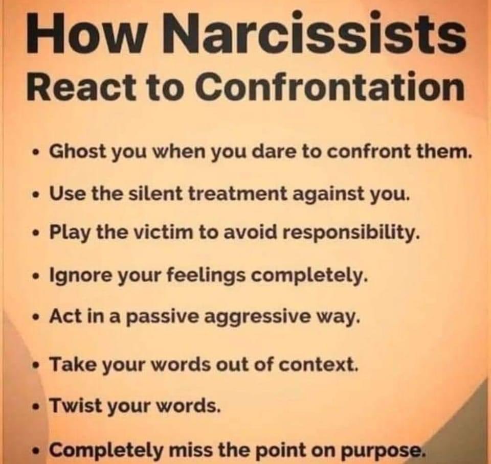 DoulosOfJesus's tweet photo. Sadly so true. #narcissism #projection #blameshifting #victimplaying #DARVO #silenttreatment #stonewalling #gaslighting #intentionalmisunderstanding #ghosting #avoidingaccountability #invalidating https://t.co/KTzN1JLiZf