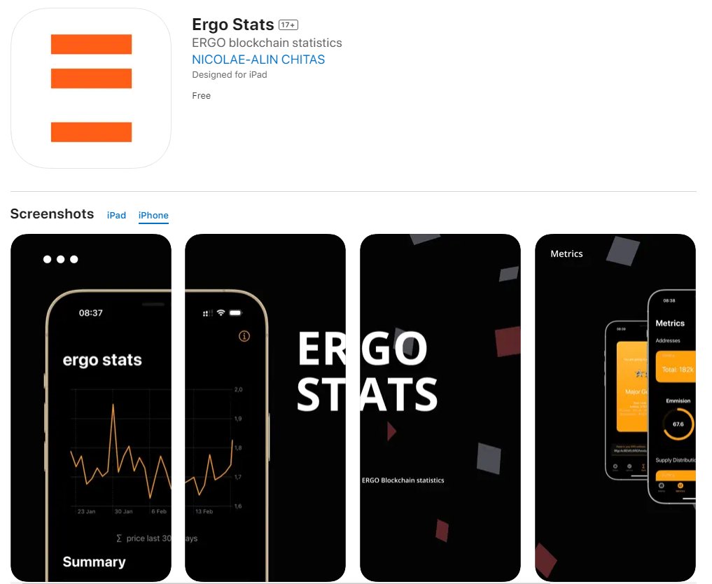 The wait is over! The Ergo Stats app has been officially approved by the AppStore and is now available for download! 🎉📱 #ERGO #ErgoStats $ERG #ERG
Here is the link: apps.apple.com/ro/app/ergo-st…