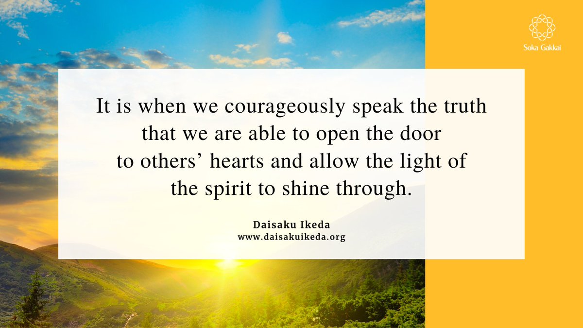 daisakuikeda_of's tweet photo. “It is when we courageously speak the truth that we are able to open the door to others’ hearts and allow the light of the spirit to shine through. That is how the seeds of trust are cultivated.” https://t.co/feNIYLUbiI