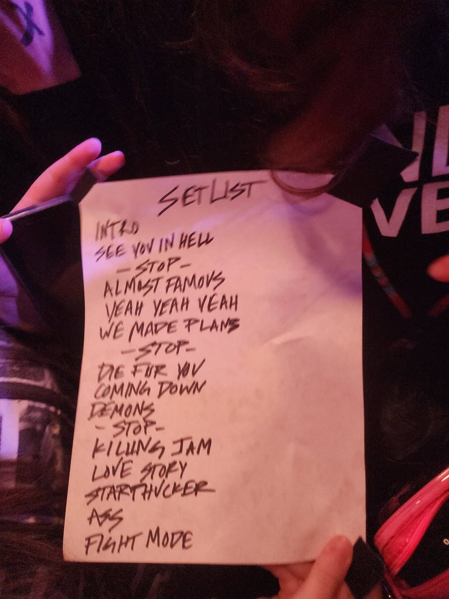 PaytonBiles's tweet image. Setlist for @itsbardo 
#jxdn
