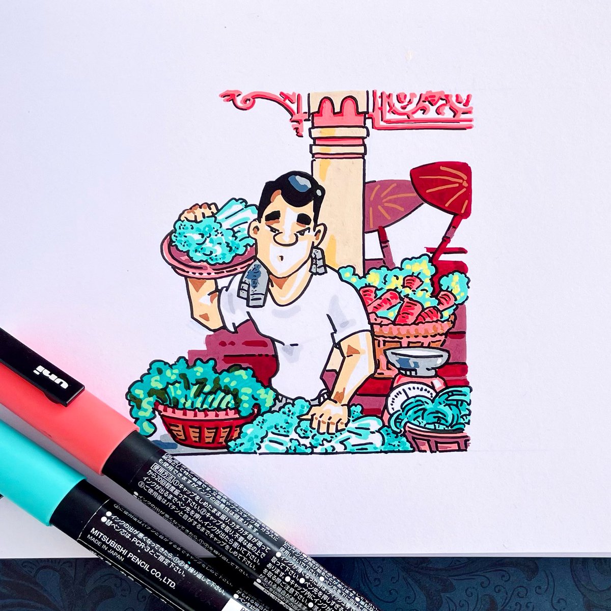 psunster's tweet photo. Time to bring out the wares to the market! Ever been there early enough to catch the vendors unloading their goods onto the tables?
#illustration #hawkers #colonialmalaya #poscapens #vegetables #fruits #fruitseller #market #morningmarket #bazaar #pasarpagi #vegetableseller https://t.co/6kQuxamqac