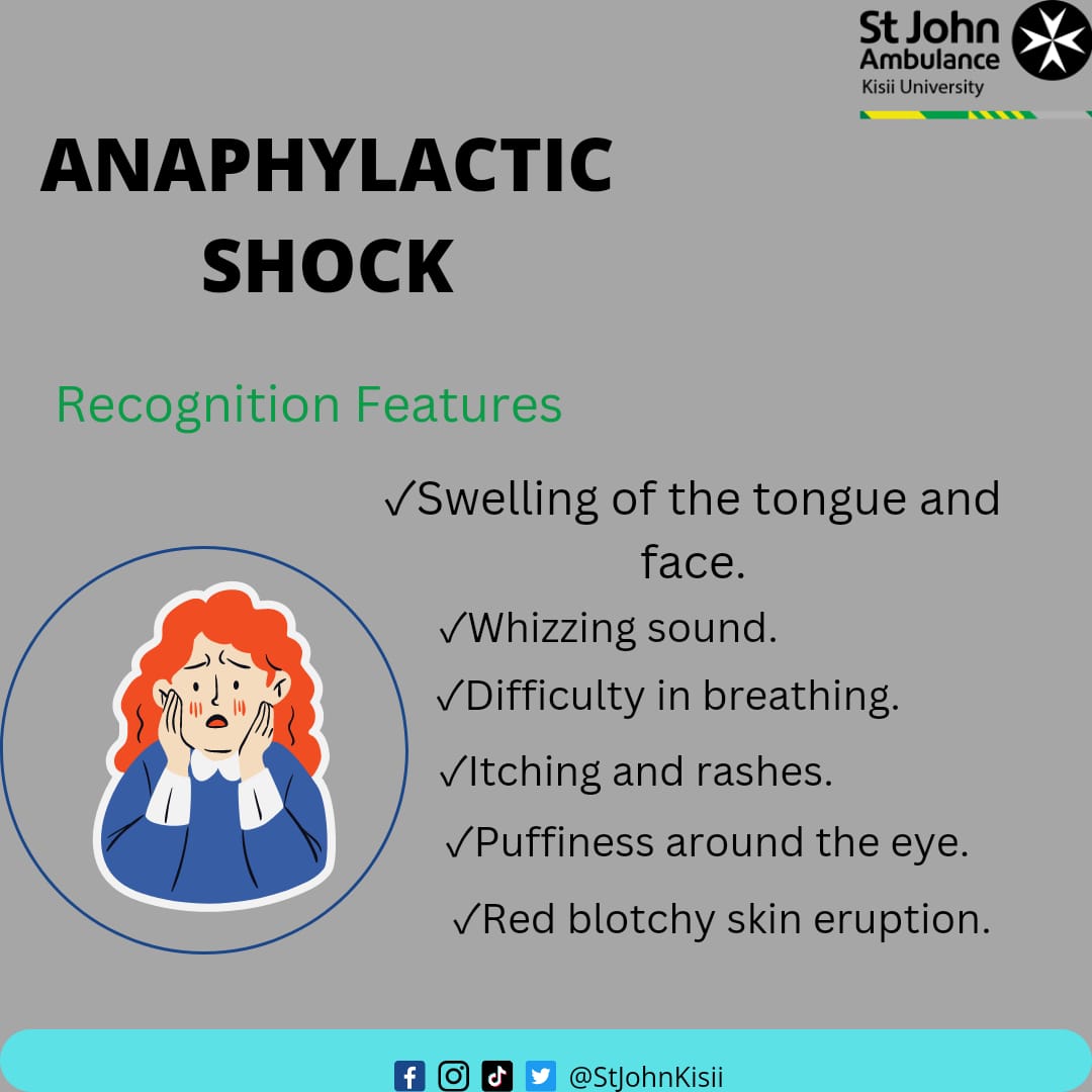 StJohnKisii's tweet photo. "React Fast, Save a Life: Identifying Anaphylactic Shock with First Aid Skills"
#AnaphylacticShock #FirstAid #EmergencyResponse #LifeSaving #Recognition #Symptoms #Signs #Awareness #Training #Education #QuickResponse #ReactFast #SaveALife #Preparedness #Safety #Healthcare. https://t.co/Fv5g0qMkdk