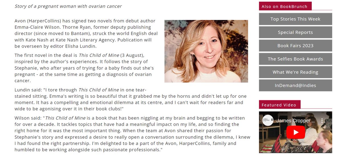 Emma-Claire Wilson (@ecwilsonwriter) on Twitter photo Part one of my 'big secret' is out..
I have signed a two-book deal with <a href="/AvonBooksUK/">Avon Books UK</a>
This Child of Mine (my debut) will publish on August 3rd 2023
#DebutNovel #TuesNews #WritingCommunity
And guess what - I will be revealing my COVER at 12pm today too!! So keep your eyes peeled! Part one of my 'big secret' is out..
I have signed a two-book deal with <a href="/AvonBooksUK/">Avon Books UK</a>
This Child of Mine (my debut) will publish on August 3rd 2023
#DebutNovel #TuesNews #WritingCommunity
And guess what - I will be revealing my COVER at 12pm today too!! So keep your eyes peeled!