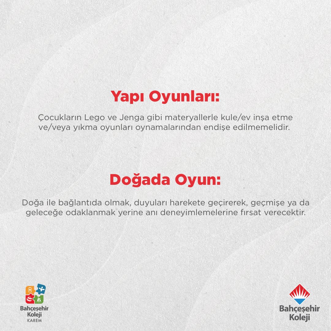 bahcesehir_k12's tweet photo. Duygularıyla baş etmekte zorlanan çocuklar için; Bahçeşehir Koleji Kariyer ve Rehberlik Merkezi'nden “Oyunun İyileştirici Gücü” hakkında ebeveynlere tavsiyeler. 🧩

#BahçeşehirKoleji
#KAREM https://t.co/u25nVnAvb6