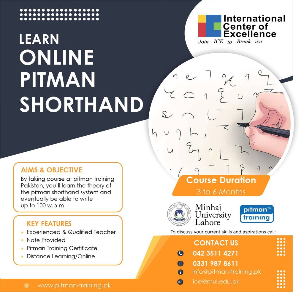 Pitmanice's tweet photo. contact us for more detail
Pitman Ice Training – Pitman Training UK is now at Minhaj University Lahore! 
Training Features:
> Online Classes
> No Software Needed
> Get Completion Certificate 
> Get CPD Point Certificate
>> SOCIALS <<
>> Facebook: https://t.co/rQ7tUMC2wP 
>> Ins… https://t.co/r6W2fhjEv2