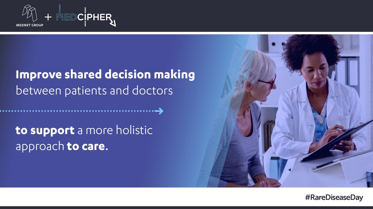 Did you know that 300 million people worldwide live with rare diseases?

#MEDcipher uses AI to assist doctors' systems to highlight red flags as they appear and puts holistic care at the heart of the patient pathway. 

#RareDiseaseAwarenessDay