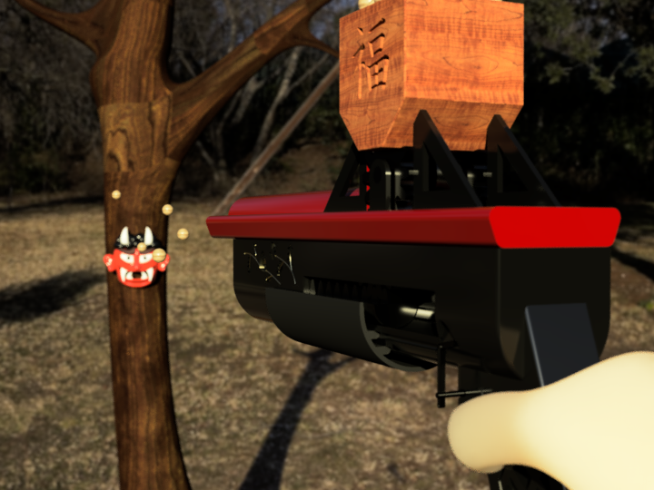 豆を撃てる銃。豆まきならぬ豆撃ちで鬼を払おう！
#Fusion360
#キャドラボ節分