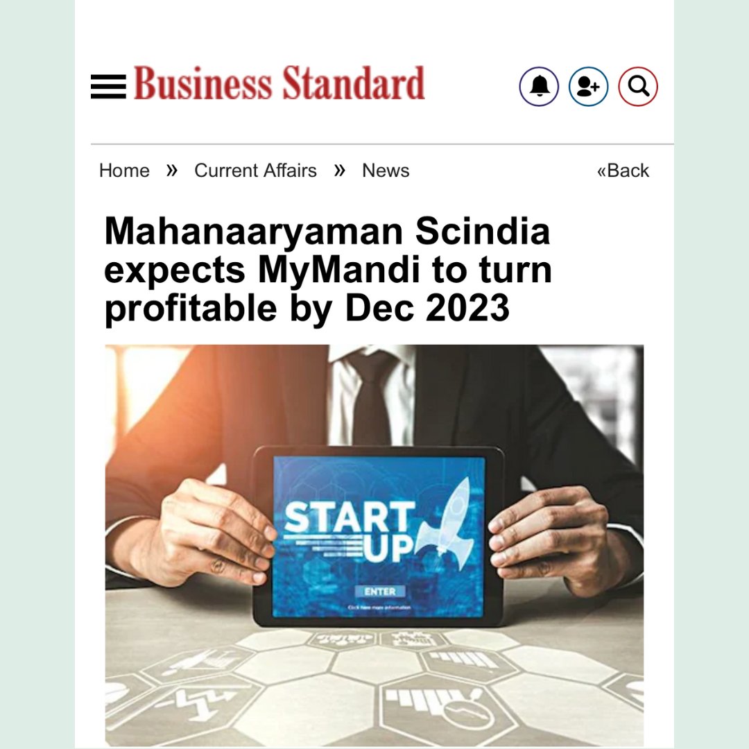 My Mandi Online (@mymandionline) on Twitter photo My Mandi's co-founders, Mahanaaryaman Scindia and Suryansh Rana, discuss their aspirations for the company and offer a glimpse of what lies ahead.
Read more: business-standard.com/article/curren…
<a href="/AScindia/">Mahanaaryaman Scindia</a>
#agritech #Startup My Mandi's co-founders, Mahanaaryaman Scindia and Suryansh Rana, discuss their aspirations for the company and offer a glimpse of what lies ahead.
Read more: business-standard.com/article/curren…
<a href="/AScindia/">Mahanaaryaman Scindia</a>
#agritech #Startup