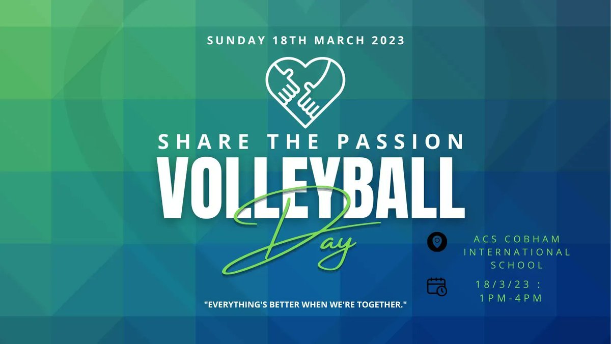 Vbdc_volley's tweet photo. We LOVE Volleyball ……. We are PASSIONATE about volleyball and we love to SHARE THE PASSION with as many people as we possibly can.

We have declared 18th March as “Share the Passion Volleyball day” – https://t.co/g7kvBqLixk https://t.co/SSSc0YXeoP