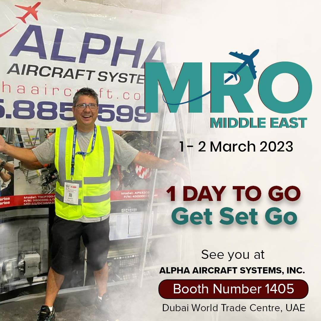 AlphaAircraft's tweet photo. The wait is almost over. 1 day to go for the MRO show at Dubai World Trade Centre.
We are excited to demonstrate our APU skills.
Our booth number at the Dubai World Trade Centre is 1405.
Check out our work on https://t.co/P5F8lmd98k
#alphaaircraftsystems #MRO @AIMiddleEast https://t.co/OzhmaEf5wO