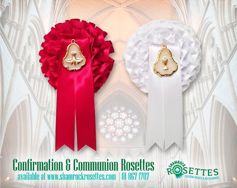 First Holy #Communion and #Confirmation badges are now on sale at shamrockrosettes.com/collections/co…
#buysocial